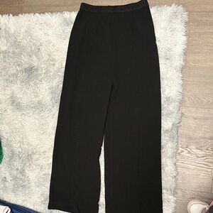 Le Temps Des Cerises Black Wide-Leg Pants with Subtle Texture